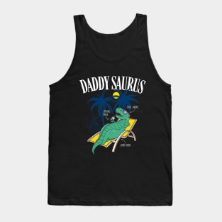 Father's Day Gift Daddysaurus T-rex Funny Dinosaur Daddysaurus Tank Top